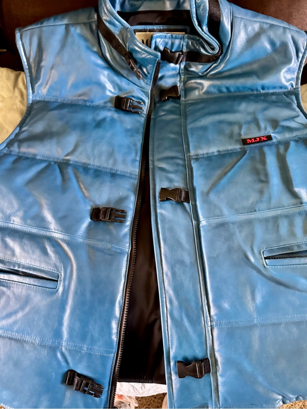 Wilsons Leather Men's Blue Bomber Vest